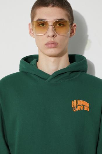 Bavlnená mikina Billionaire Boys Club pánska, zelená farba, s kapucňou, s potlačou
