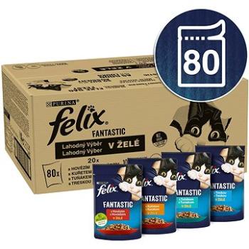 Felix Fantastic s hovädzím, kuraťom, tuniakom a treskou v želé, 80× 85 g (8445290408839)