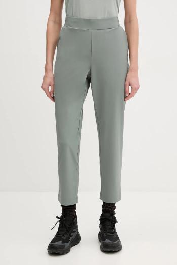 Športové nohavice Helly Hansen Thalia 2.0 dámske, zelená farba, rovné, vysoký pás, 34325