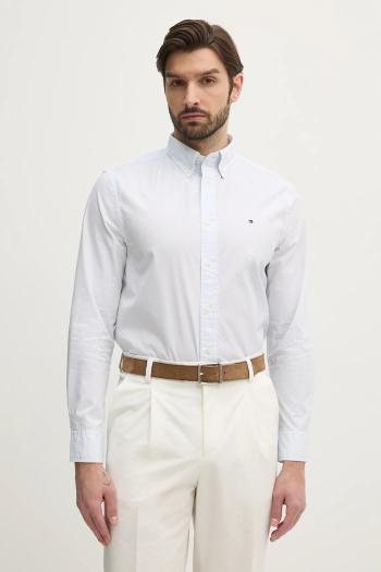 Bavlnená košeľa Tommy Hilfiger pánska, biela farba, regular, s golierom button-down, MW0MW38555