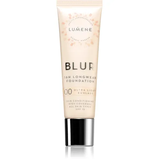 Lumene Blur 16h Longwear dlhotrvajúci make-up SPF 15 odtieň 00 Ultra Light (Warm) 30 ml