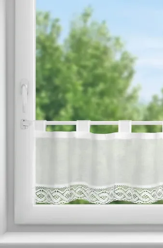 ArtFir Krátka záclona VINCE PU | biela 150 x 30 cm