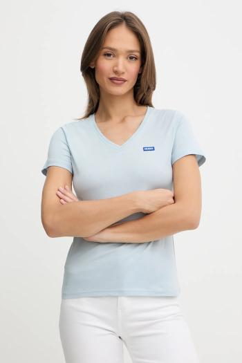Bavlnené tričko Hugo Blue dámske, čierna farba, 50513667