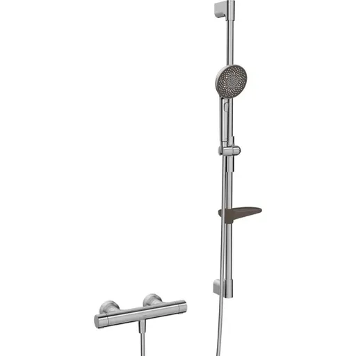 Sprchová batéria Hansa Prisma so sprchovacím setom 150 mm brúsená oceľ 4813043180