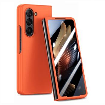 EXTRA PC Plastový kryt so sklom pre vonkajší displej Samsung Galaxy Z Fold5 5G  oranžový