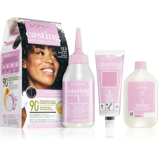 L’Oréal Paris Casting Creme Natural Gloss semipermanentná farba na vlasy odtieň 123 BLACK GANACHE 1 ks