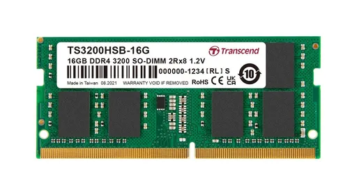 Transcend pamäť 16GB SODIMM DDR4 3200 2Rx8 1Gx8 CL22 1.2V