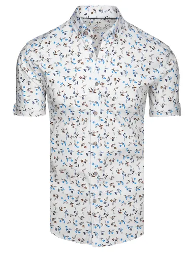 Pánska košeľa s krátkym rukávom biela Dstreet KX1040