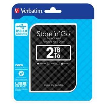 Verbatim externý pevný disk, Store N Go, 2.5", USB 3.0 (3.2 Gen 1), 2TB, 53195, černý