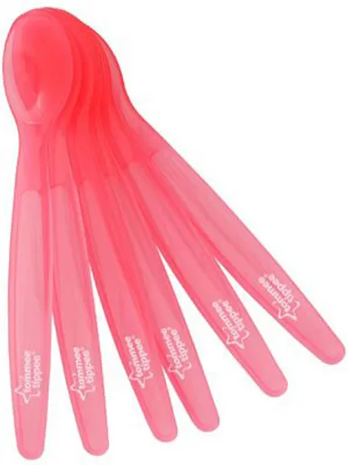 TOMMEE TIPPEE Lyžičky 6m+ Basic-dievča 6 ks