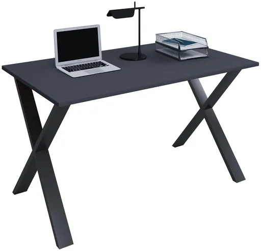 VCM Stůl Lona 110x80 X-nohy, antracit