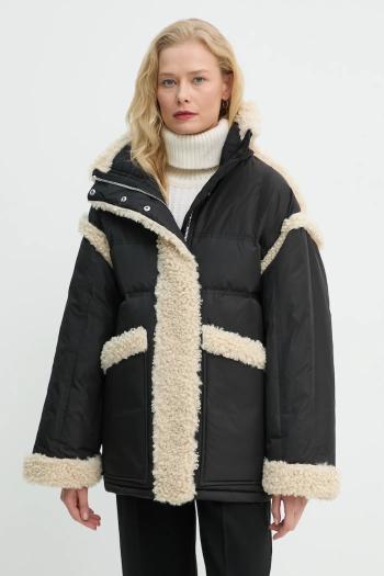 Páperová bunda Stand Studio Dorothy Coat dámska, čierna farba, prechodná, oversize, 62033-8657
