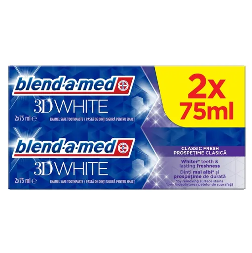 BLEND-A-MED Zubná pasta 3D White Classic Fresh 2 x 75 ml