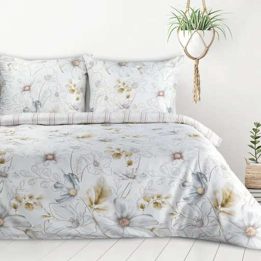 ArtFir Obliečky na jednolôžko LEA 09 | biela/horčicová 140 x 200 cm