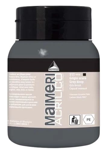 MAIMERI ACRILICO - Akrylové farby 511 - grey deep, 0,5 L