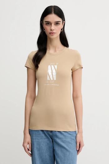 Tričko Armani Exchange dámske, béžová farba, XW000511 AF11929