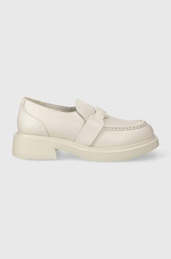 Kožené mokasíny Karl Lagerfeld MACIE KL dámske, biela farba, na platforme, KL41210