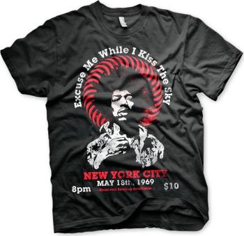 Jimi Hendrix Tričko Live In New York Unisex Black 2XL
