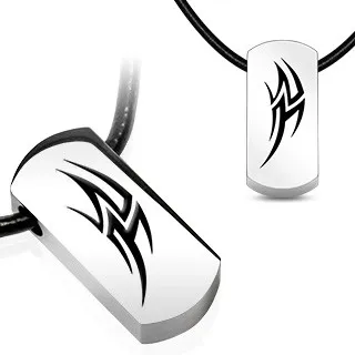 Náhrdelník na gumenej šnúrke - oceľový grafický symbol