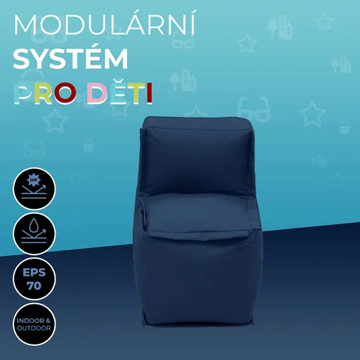 DEOKORK Záhradný detský textilný stredový diel MODULTEX KIDS (tmavo modrá)