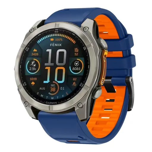 SPORTY QuickFit Vymeniteľný silikónový remienok pre Garmin - šírka 26mm BLUE-ORANGE