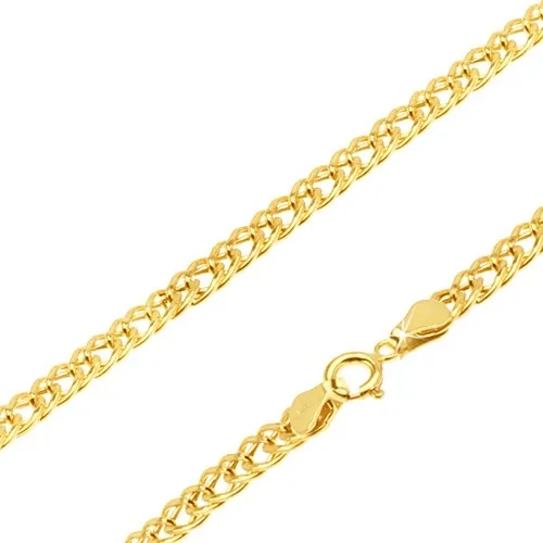 Retiazka zo žltého 14K zlata - ligotavé širšie elipsovité očká, 500 mm