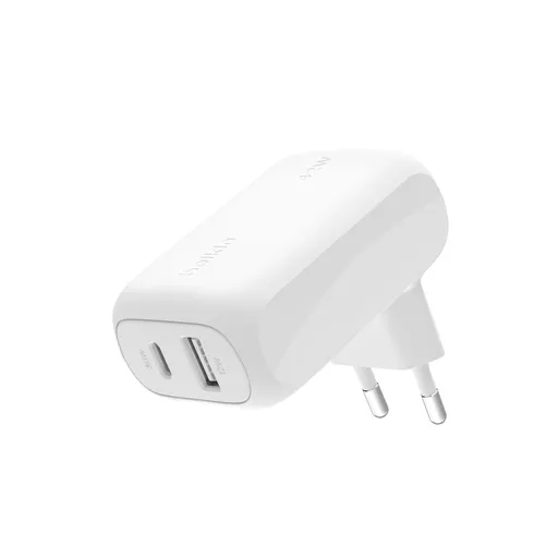 Belkin BOOST CHARGE™ Duálna 42W USB-C Power Delivery PPS nástenná nabíjačka (USB-C 30W + USB-A 12W), biela