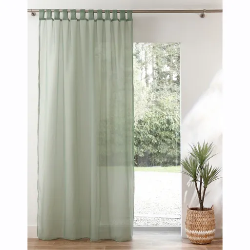 Jednofarebný voálový záves zakončený pútkami