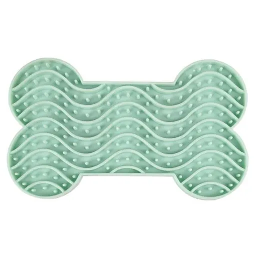 FLAMINGO Lízacia podložka pre psy a mačky kosť zelená S 1 ks