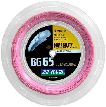 Tollasütő húr Yonex BG 65 Ti, 0,70 mm, 200 m, PINK