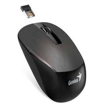 Genius Myš NX-7015, 1600DPI, 2.4 [GHz], optická, 3tl., bezdrátová, čokoládová, 1 ks AA, Blue-eye senzor