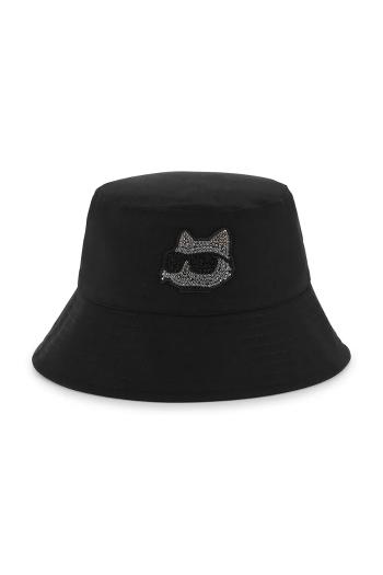 Detský bavlnený klobúk Karl Lagerfeld čierna farba, bavlnený, Z30397