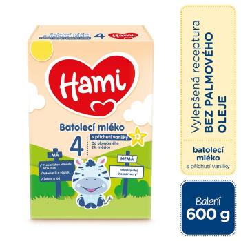 Hami 24+ s príchuťou vanilky 600 g,HAMI 4 Mlieko batoľacie s príchuťou vanilky 600 g