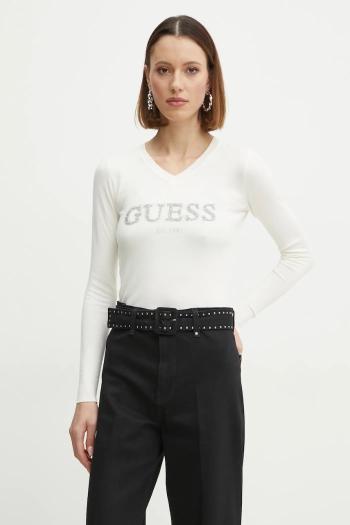 Sveter Guess HOLLY dámsky, béžová farba, tenký, W5RR38 Z2NQ2
