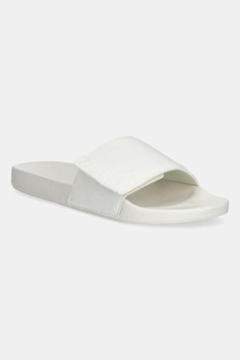 Šľapky Calvin Klein ADJ POOL SLIDE CANVAS LOGO béžová farba, HM0HM01749