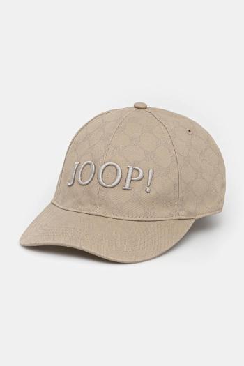 Bavlnená šiltovka Joop! béžová farba, vzorovaná