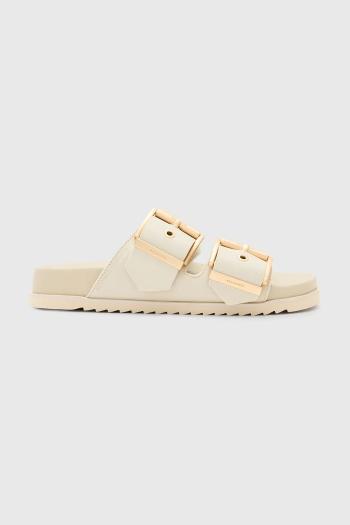 Kožené šľapky AllSaints Sian Sandal dámske, béžová farba, W034FC