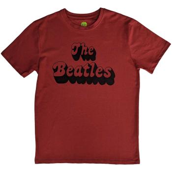 The Beatles tričko Text Logo Shadow Červená XXL