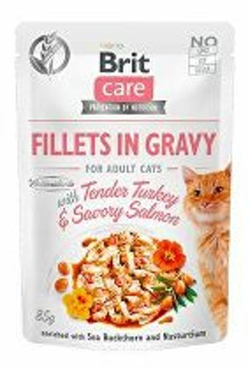 Brit Care Cat Fillets in Gravy Turkey&Salmon 85g + Množstevná zľava