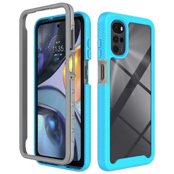 DUAL Obojstranný kryt pre Motorola Moto G22 svetlomodrý