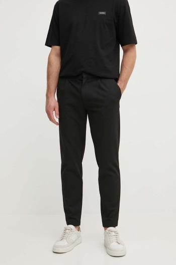 Nohavice Calvin Klein pánske, čierna farba, priliehavé, K10K113648