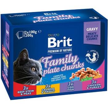 Brit Premium Cat Pouches Family Plate 12× 100 g (8595602506255)