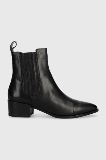 Kožené členkové topánky Vagabond Shoemakers MARJA dámske, čierna farba, na podpätku, 5613.001.20