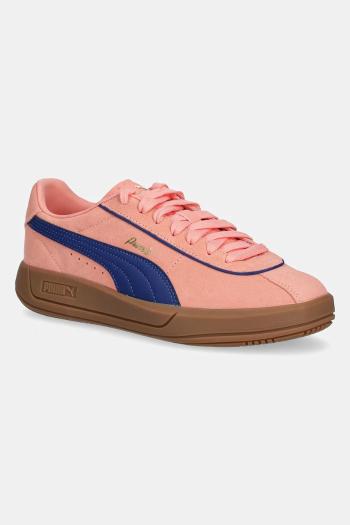 Kožené tenisky Puma Puma Club Klassika SD dámske, oranžová farba, 400718