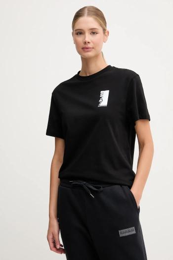 Bavlnené tričko EA7 Emporio Armani dámske, čierna farba, AF10201.7W000186