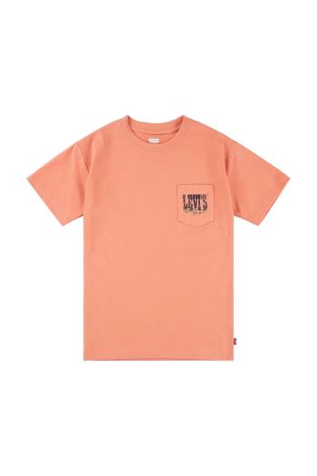 Detské tričko Levi's CANYON LANDSCAPE TEE oranžová farba, s potlačou, 8EM301