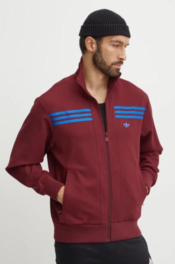 Mikina adidas Originals 70s Track Top pánska, bordová farba, s nášivkou, JN5963