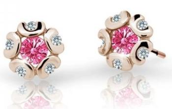 Cutie Jewellery Detské náušnice z ružového zlata C2178-30-X-4 fuchsiová