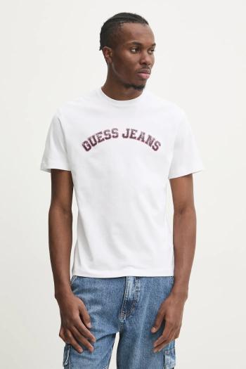Tričko Guess Jeans pánske, biela farba, s potlačou, M5RI75 K8FQ4