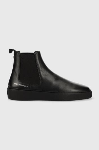 Kožené topánky chelsea Karl Lagerfeld  FLINT pánske, čierna farba, KL53340
